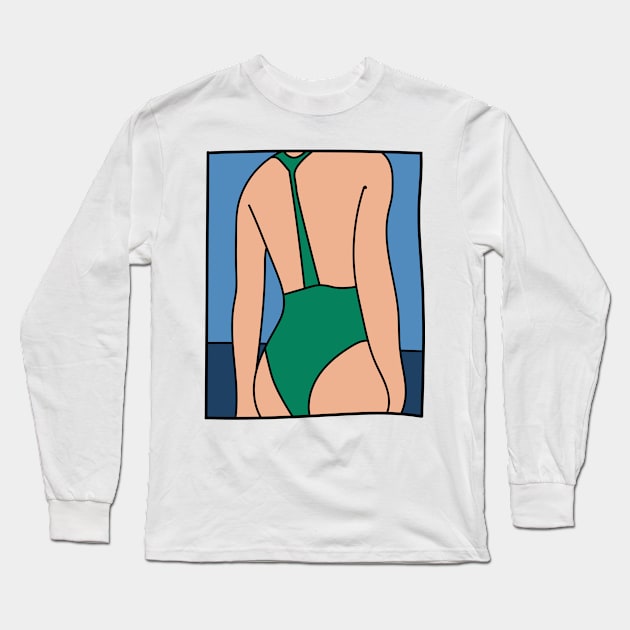 girl in beach Long Sleeve T-Shirt by abstractsmile